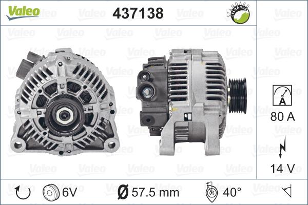 Valeo 437138 - Generator / Alternator aaoparts.ro