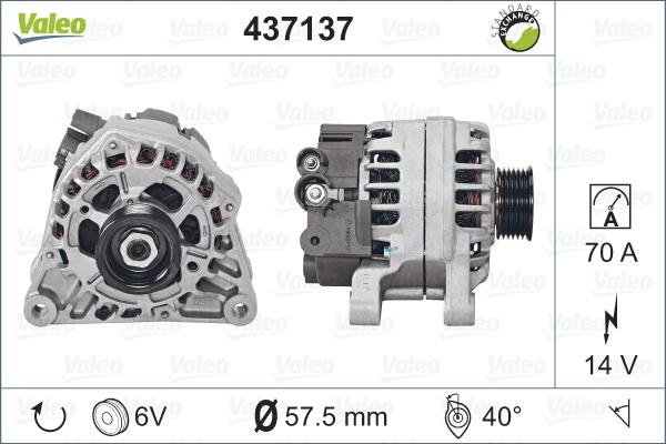 Valeo 437137 - Generator / Alternator aaoparts.ro