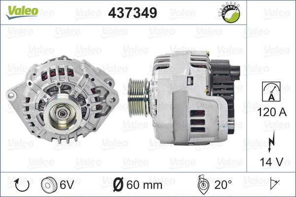 Valeo 437349 - Generator / Alternator aaoparts.ro