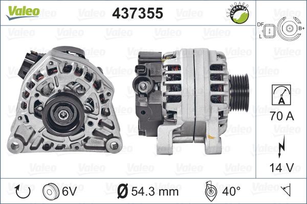 Valeo 437355 - Generator / Alternator aaoparts.ro