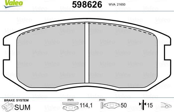 Valeo 598626 - Set placute frana,frana disc aaoparts.ro
