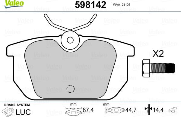 Valeo 598142 - Set placute frana,frana disc aaoparts.ro