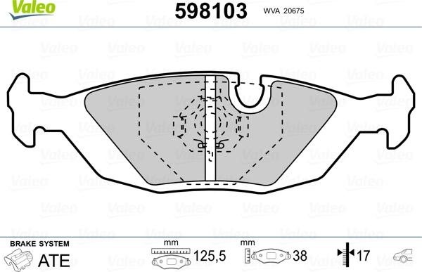 Valeo 598103 - Set placute frana,frana disc aaoparts.ro