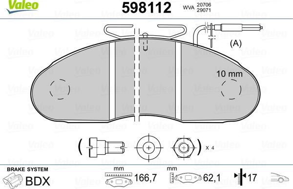 Valeo 598112 - Set placute frana,frana disc aaoparts.ro