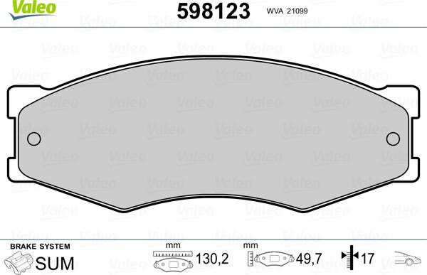 Valeo 598123 - Set placute frana,frana disc aaoparts.ro