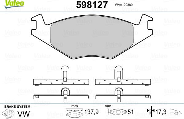 Valeo 598127 - Set placute frana,frana disc aaoparts.ro