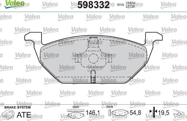 Valeo 598332 - Set placute frana,frana disc aaoparts.ro
