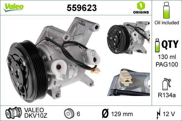 Valeo 559623 - Compresor, climatizare aaoparts.ro