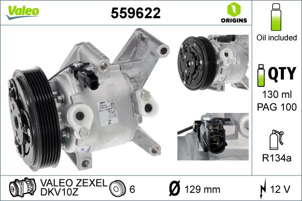 Valeo 559622 - Compresor, climatizare aaoparts.ro