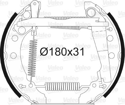 Valeo 554627 - Set saboti frana aaoparts.ro