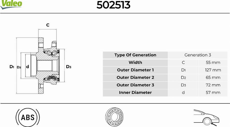 Valeo 502513 - Set rulment roata aaoparts.ro