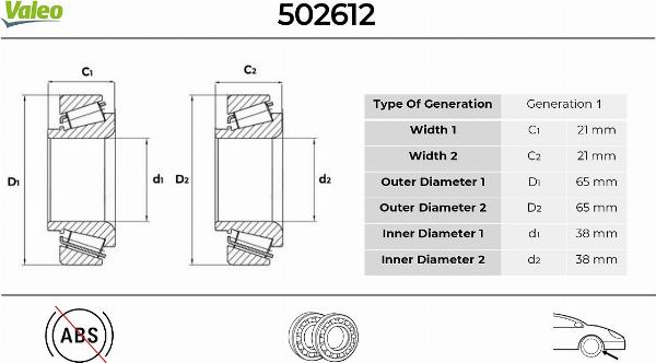 VALEO 502612 - Set rulment roata aaoparts.ro