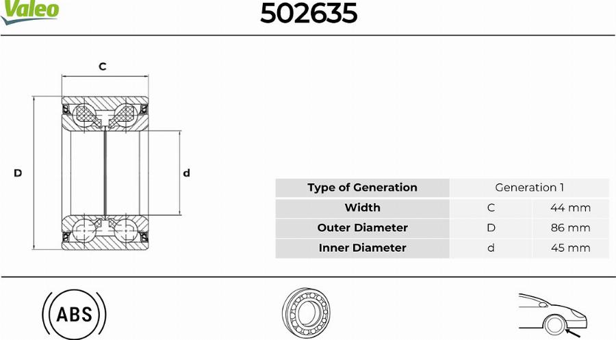 Valeo 502635 - Set rulment roata aaoparts.ro