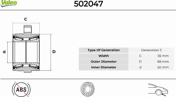 VALEO 502047 - Set rulment roata aaoparts.ro
