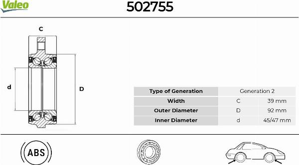VALEO 502755 - Set rulment roata aaoparts.ro