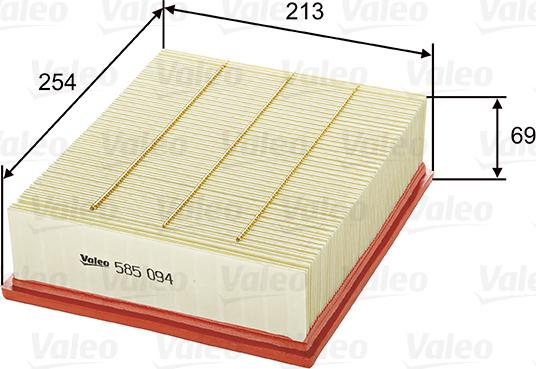 VALEO 585094 - Filtru aer aaoparts.ro