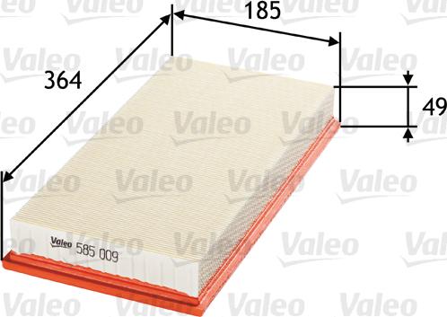 Valeo 585009 - Filtru aer aaoparts.ro