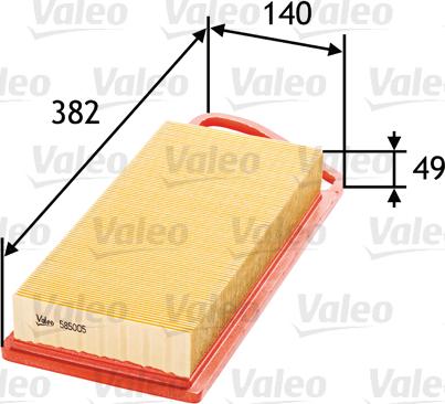 Valeo 585005 - Filtru aer aaoparts.ro