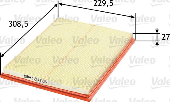 VALEO 585088 - Filtru aer aaoparts.ro