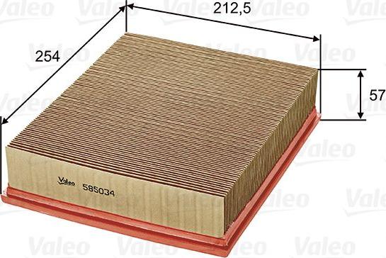 VALEO 585034 - Filtru aer aaoparts.ro