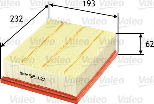 Valeo 585022 - Filtru aer aaoparts.ro