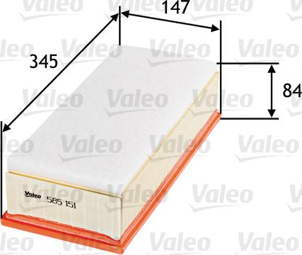 Valeo 585151 - Filtru aer aaoparts.ro