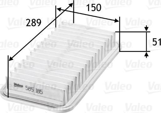 Valeo 585185 - Filtru aer aaoparts.ro