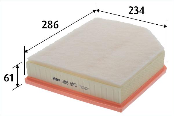 VALEO 585893 - Filtru aer aaoparts.ro