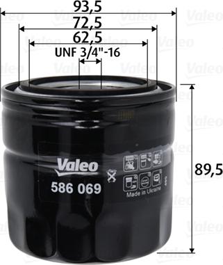 Valeo 586069 - Filtru ulei aaoparts.ro