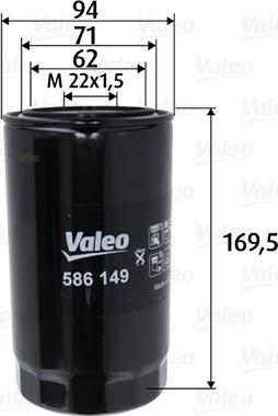 Valeo 586149 - Filtru ulei aaoparts.ro