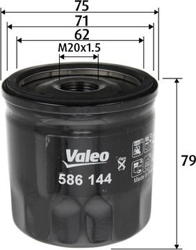 Valeo 586144 - Filtru ulei aaoparts.ro