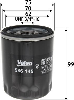 Valeo 586145 - Filtru ulei aaoparts.ro