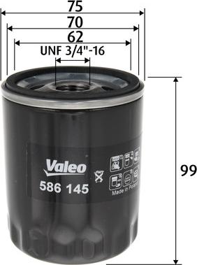 VALEO 586145 - Filtru ulei aaoparts.ro