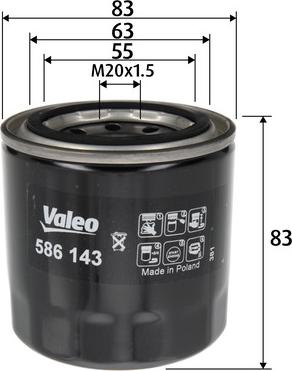 Valeo 586143 - Filtru ulei aaoparts.ro