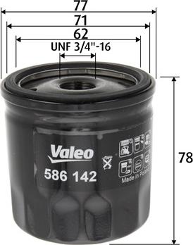 Valeo 586142 - Filtru ulei aaoparts.ro