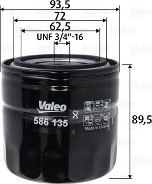 VALEO 586135 - Filtru ulei aaoparts.ro