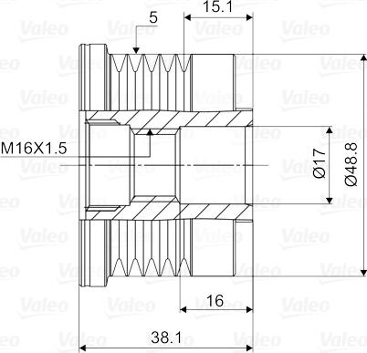 Valeo 588038 - Fulie, alternator aaoparts.ro