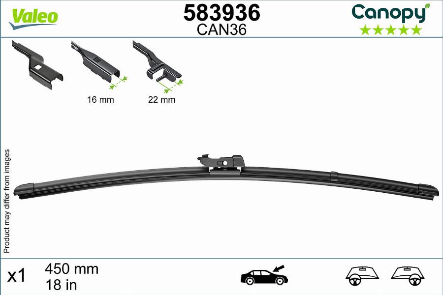 Valeo 583936 - Lamela stergator aaoparts.ro