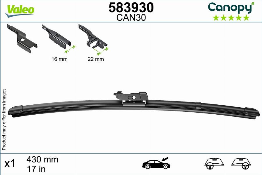 Valeo 583930 - Lamela stergator aaoparts.ro