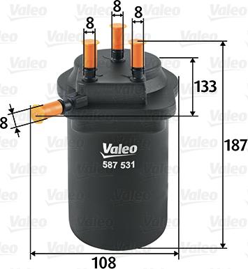 Valeo 587531 - Filtru combustibil aaoparts.ro