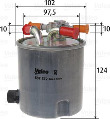 Valeo 587572 - Filtru combustibil aaoparts.ro