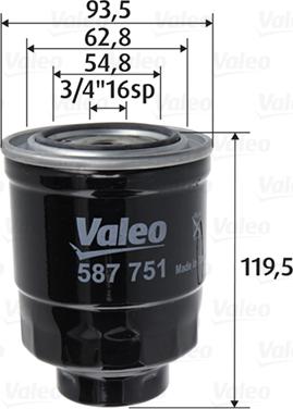 Valeo 587751 - Filtru combustibil aaoparts.ro