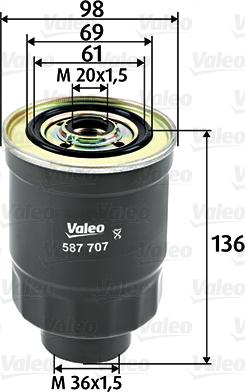 Valeo 587707 - Filtru combustibil aaoparts.ro