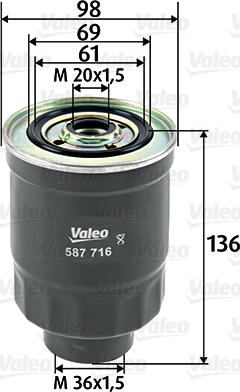 VALEO 587716 - Filtru combustibil aaoparts.ro