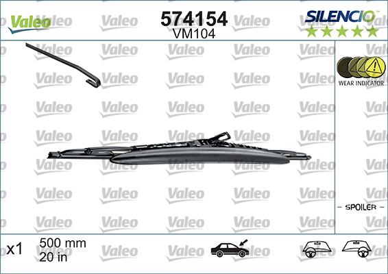 Valeo 574154 - Lamela stergator aaoparts.ro