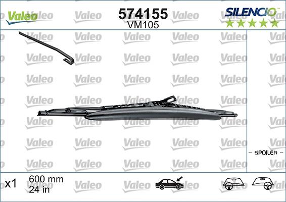 Valeo 574155 - Lamela stergator aaoparts.ro