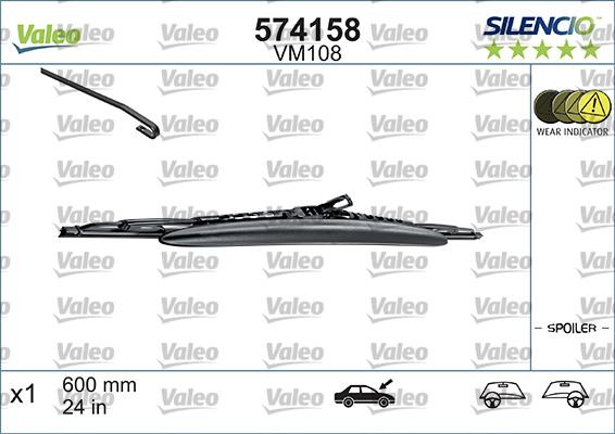 Valeo 574158 - Lamela stergator aaoparts.ro