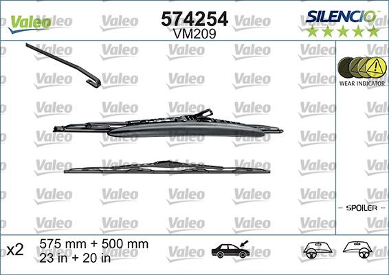 Valeo 574254 - Lamela stergator aaoparts.ro