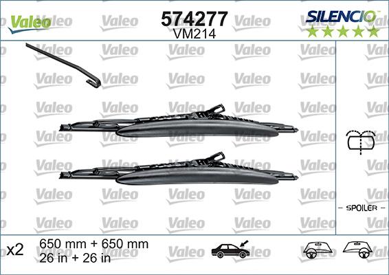 Valeo 574277 - Lamela stergator aaoparts.ro