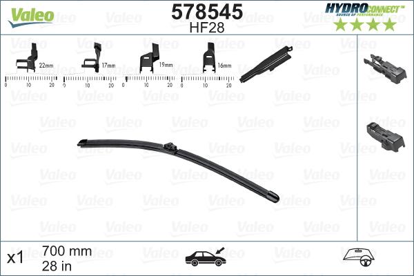 Valeo 578545 - Lamela stergator aaoparts.ro